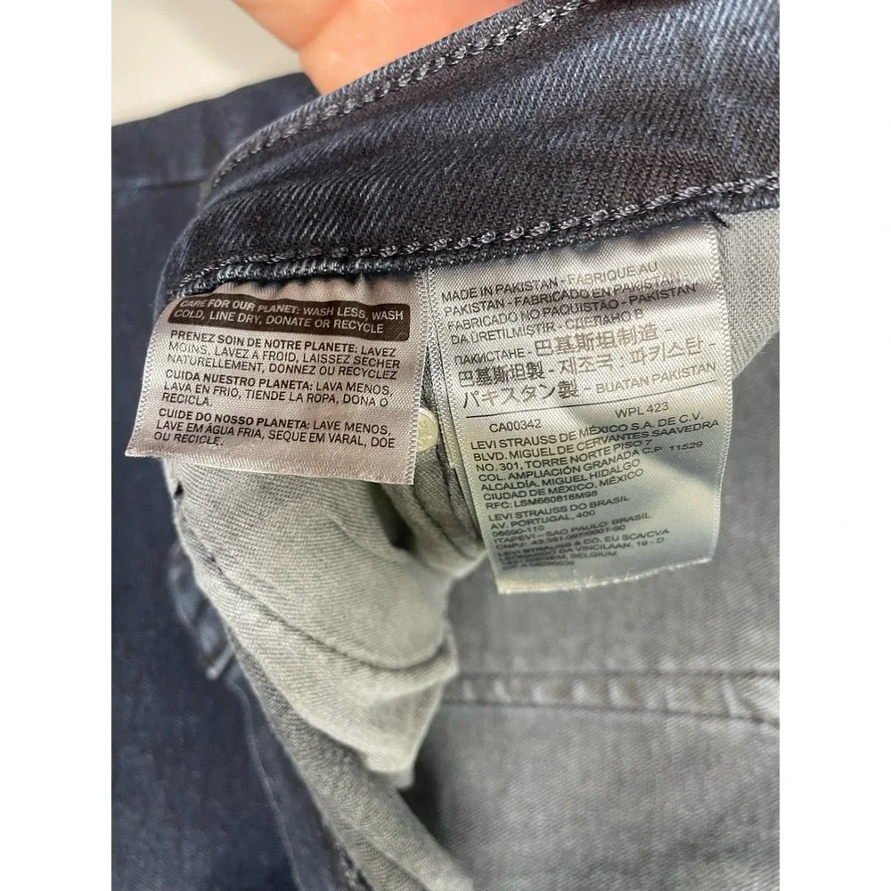Levi's 505 Regular Fit Jeans Mens 42x30 Blue Indigo Stretch Straight Leg